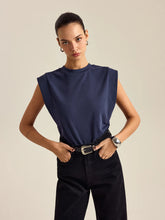 Cotton Crew Neck Sleeveless Top